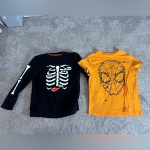 Lot of toddler boy Halloween shirt Halloween sweatshirt skeleton spider man 5T